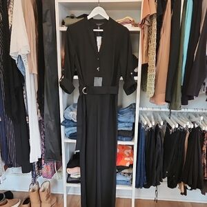 WHBM Black Jumpsuit with Belt